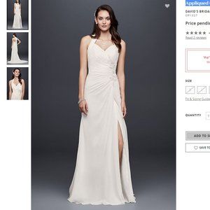 Appliqued Chiffon Halter Sheath Wedding Dress